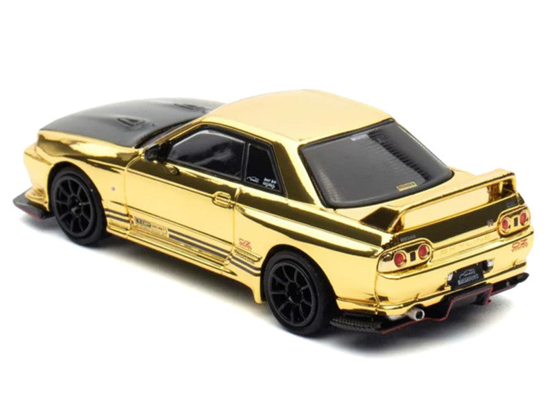 SPECIAL EVENT CAR! Nissan Skyline GT-R (R32) "Top Secret" RHD Chrome Gold with Carbon Hood "The Model Car Show Malaysia 2025 Event Edition" 1/64 Diecast Model Car by Inno Models